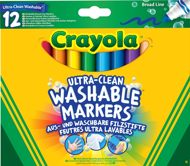 Etui 12 feutres à dessiner lavables Crayola - Crayons et feutres de  coloriage Crayola